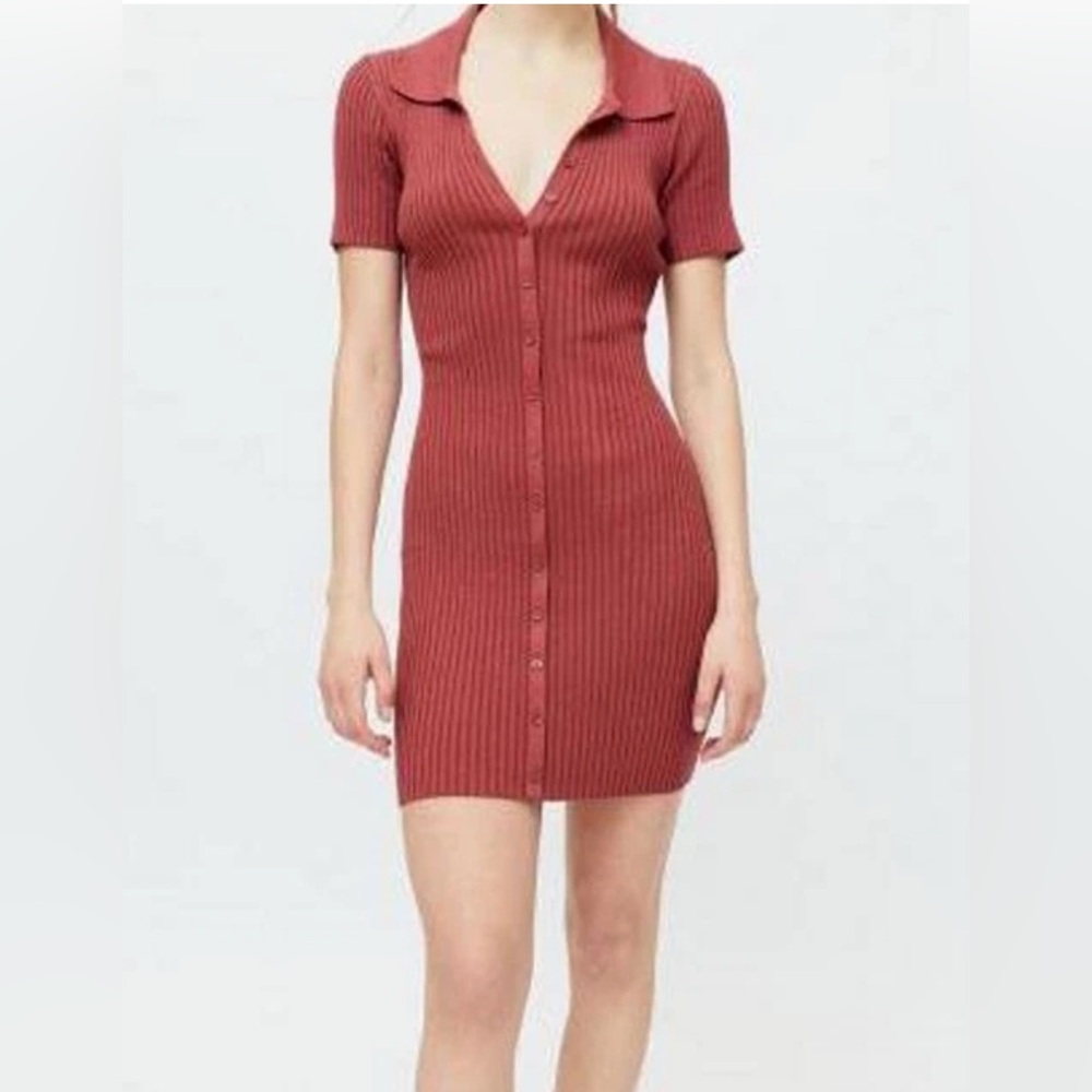 Urban Outfitters Dale Ribbed Bodycon‎ Polo Dress